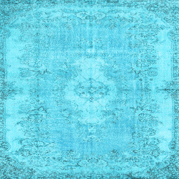 Square Machine Washable Persian Light Blue Bohemian Rug, wshtr3523lblu