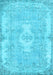 Machine Washable Persian Light Blue Bohemian Rug, wshtr3523lblu