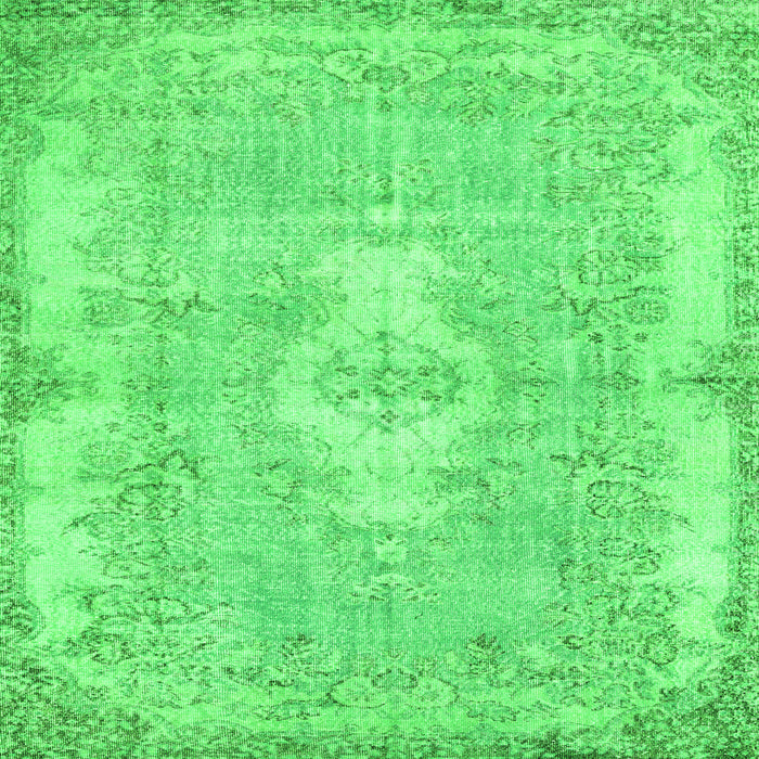 Round Machine Washable Persian Green Bohemian Area Rugs, wshtr3523grn