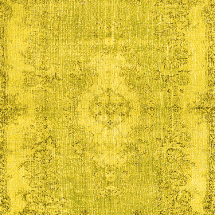 Machine Washable Persian Yellow Bohemian Rug, wshtr3523yw
