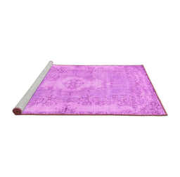 Sideview of Machine Washable Persian Pink Bohemian Rug, wshtr3523pnk