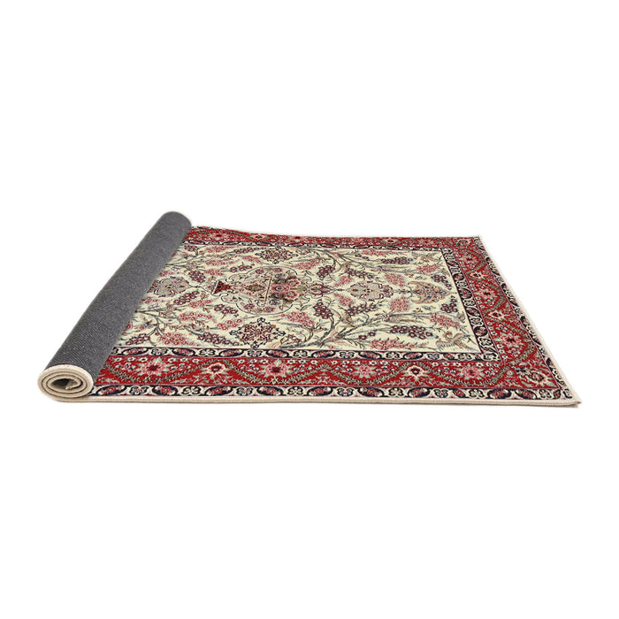 Sideview of Traditional Brown Red Animal Rug, tr3524
