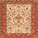 Serging Thickness of Animal Orange Traditional Rug, tr3524org