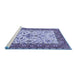 Sideview of Machine Washable Animal Blue Traditional Rug, wshtr3524blu