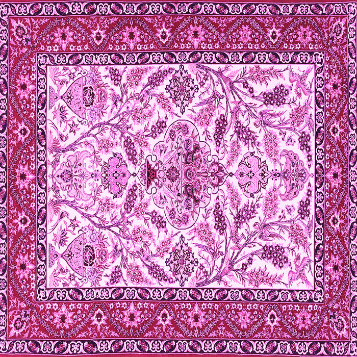 Square Machine Washable Animal Pink Traditional Rug, wshtr3524pnk