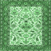 Square Machine Washable Animal Emerald Green Traditional Area Rugs, wshtr3524emgrn