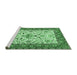 Sideview of Machine Washable Animal Emerald Green Traditional Area Rugs, wshtr3524emgrn