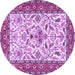 Round Animal Purple Traditional Rug, tr3524pur