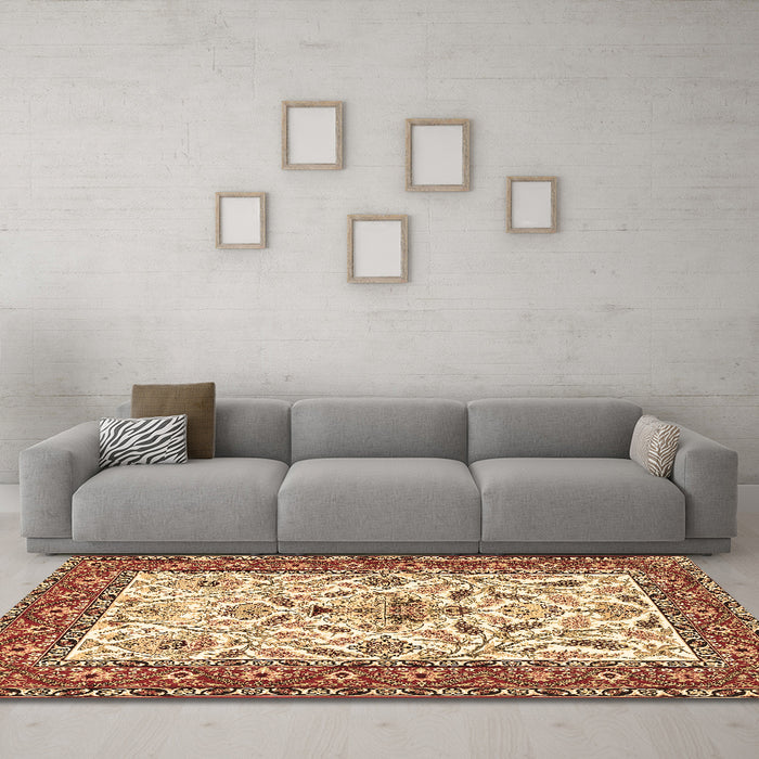Machine Washable Animal Brown Traditional Rug in a Living Room,, wshtr3524brn