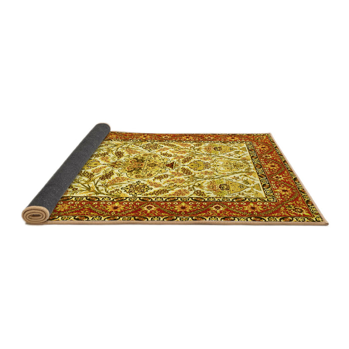 Sideview of Animal Yellow Traditional Rug, tr3524yw
