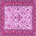 Square Animal Pink Traditional Rug, tr3524pnk