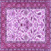 Square Animal Purple Traditional Rug, tr3524pur