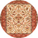 Machine Washable Animal Orange Traditional Area Rugs, wshtr3524org