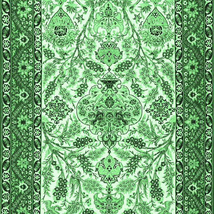 Animal Emerald Green Traditional Rug, tr3524emgrn