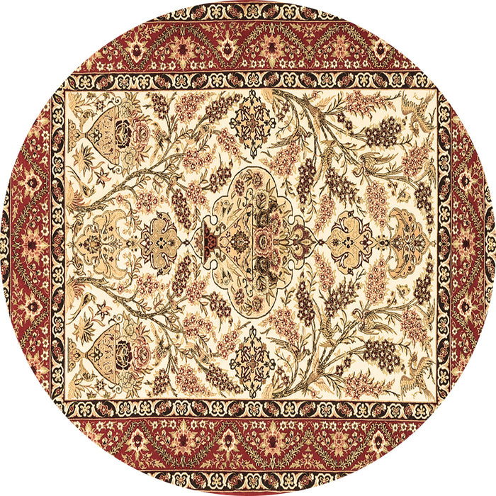 Round Machine Washable Animal Brown Traditional Rug, wshtr3524brn
