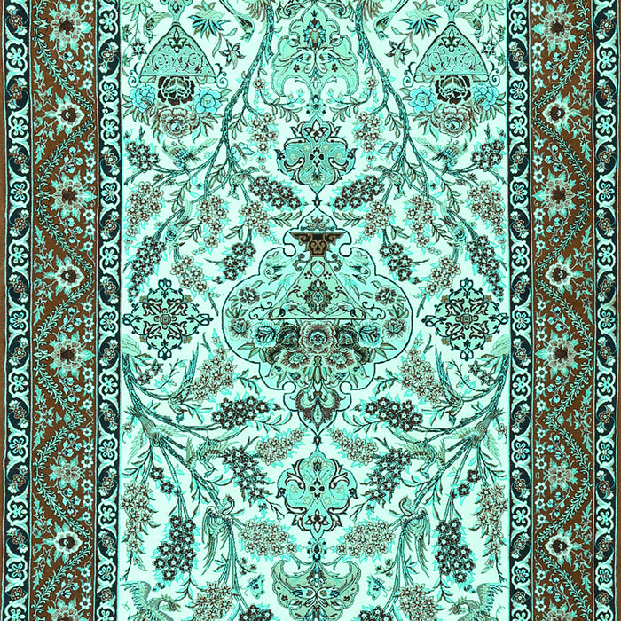 Machine Washable Animal Turquoise Traditional Area Rugs, wshtr3524turq