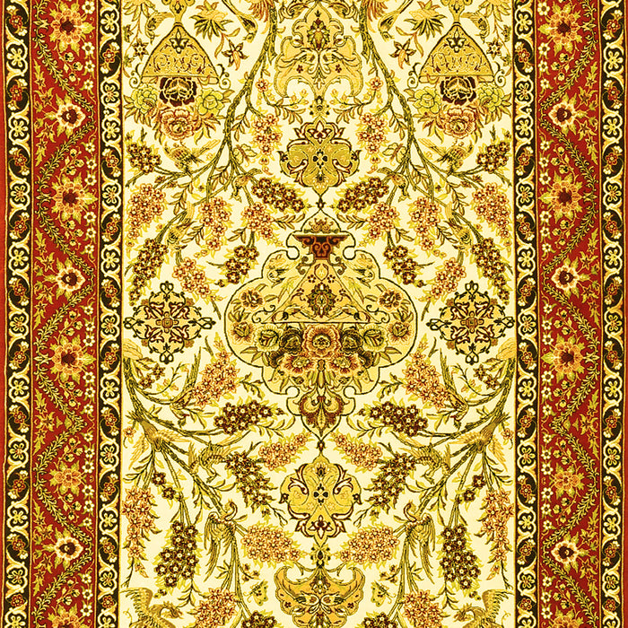 Machine Washable Animal Yellow Traditional Rug, wshtr3524yw