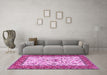 Machine Washable Animal Pink Traditional Rug in a Living Room, wshtr3524pnk