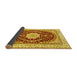 Sideview of Medallion Yellow Traditional Rug, tr3525yw