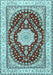 Machine Washable Medallion Light Blue Traditional Rug, wshtr3525lblu