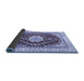 Sideview of Medallion Blue Traditional Rug, tr3525blu