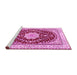 Sideview of Machine Washable Medallion Pink Traditional Rug, wshtr3525pnk