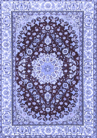 Medallion Blue Traditional Rug, tr3525blu