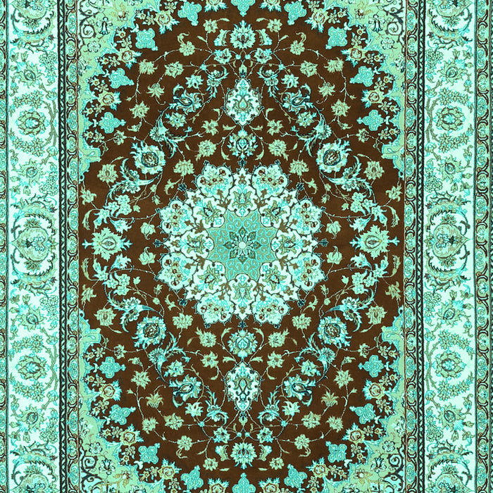 Medallion Turquoise Traditional Rug, tr3525turq