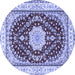 Round Medallion Blue Traditional Rug, tr3525blu