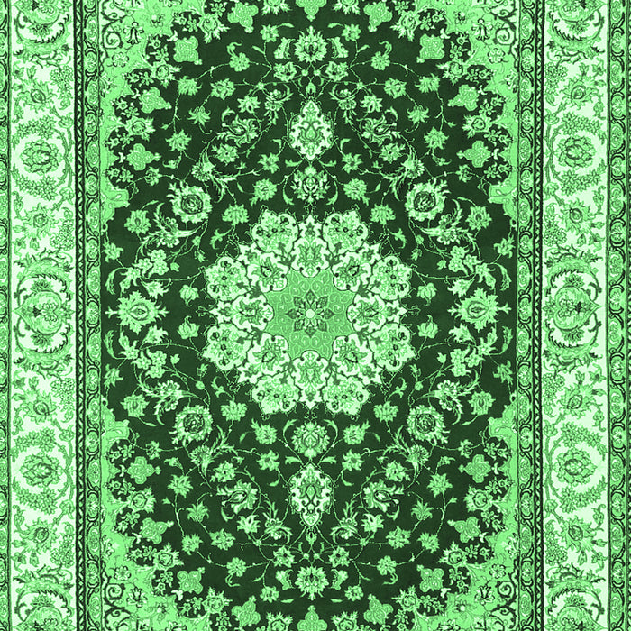 Medallion Emerald Green Traditional Rug, tr3525emgrn