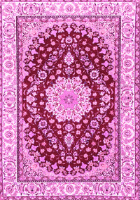 Medallion Pink Traditional Rug, tr3525pnk