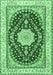 Machine Washable Medallion Emerald Green Traditional Area Rugs, wshtr3525emgrn