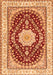 Serging Thickness of Machine Washable Medallion Orange Traditional Area Rugs, wshtr3525org