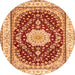 Machine Washable Medallion Orange Traditional Area Rugs, wshtr3525org