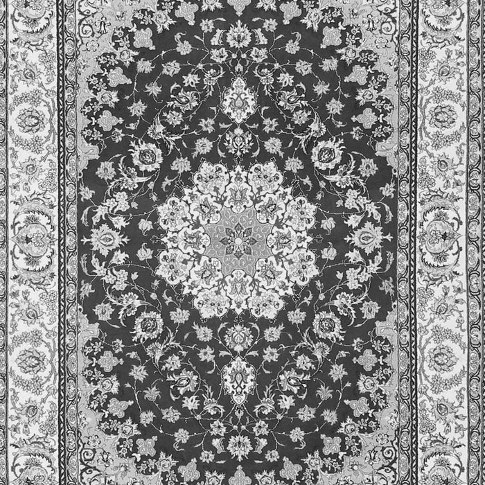 Serging Thickness of Machine Washable Medallion Gray Traditional Rug, wshtr3525gry