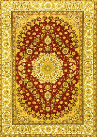 Medallion Yellow Traditional Rug, tr3525yw