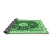 Sideview of Medallion Emerald Green Traditional Rug, tr3525emgrn