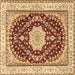 Square Medallion Brown Traditional Rug, tr3525brn