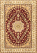 Machine Washable Medallion Brown Traditional Rug, wshtr3525brn