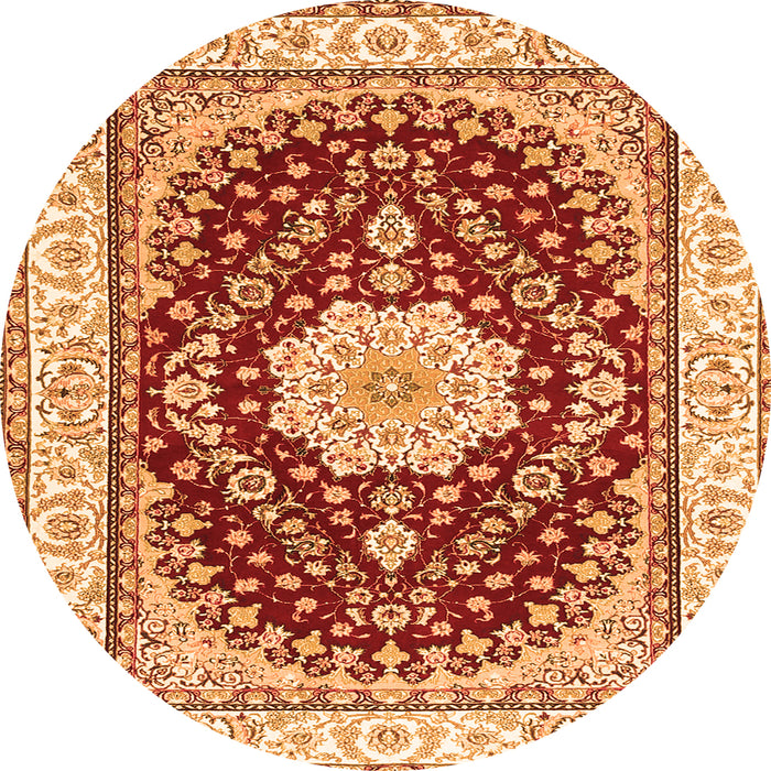 Square Medallion Orange Traditional Rug, tr3525org