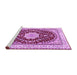 Sideview of Machine Washable Medallion Purple Traditional Area Rugs, wshtr3525pur