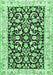 Machine Washable Persian Emerald Green Traditional Area Rugs, wshtr3526emgrn