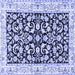 Square Persian Blue Traditional Rug, tr3526blu