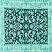 Square Persian Turquoise Traditional Rug, tr3526turq