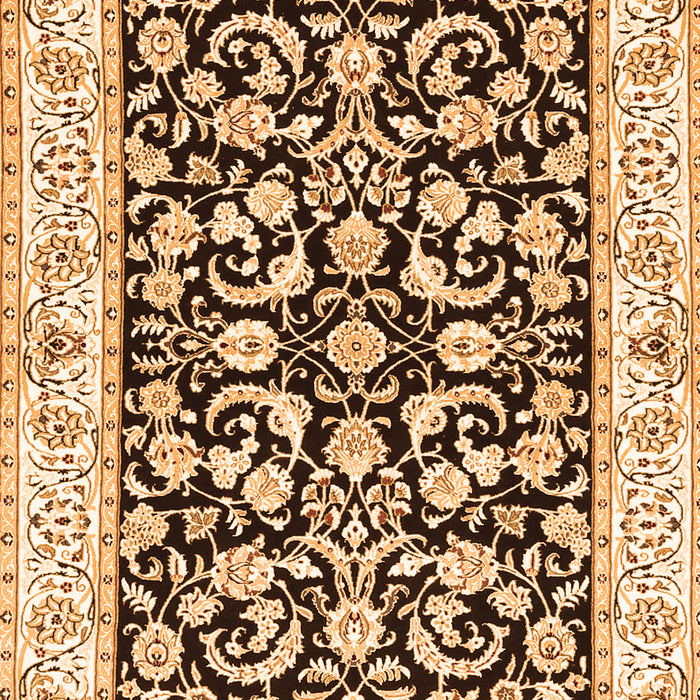 Serging Thickness of Machine Washable Persian Orange Traditional Area Rugs, wshtr3526org