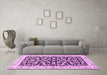 Machine Washable Persian Pink Traditional Rug in a Living Room, wshtr3526pnk