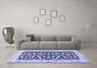 Machine Washable Persian Blue Traditional Rug in a Living Room, wshtr3526blu