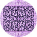 Round Persian Purple Traditional Rug, tr3526pur