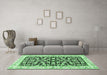 Machine Washable Persian Emerald Green Traditional Area Rugs in a Living Room,, wshtr3526emgrn