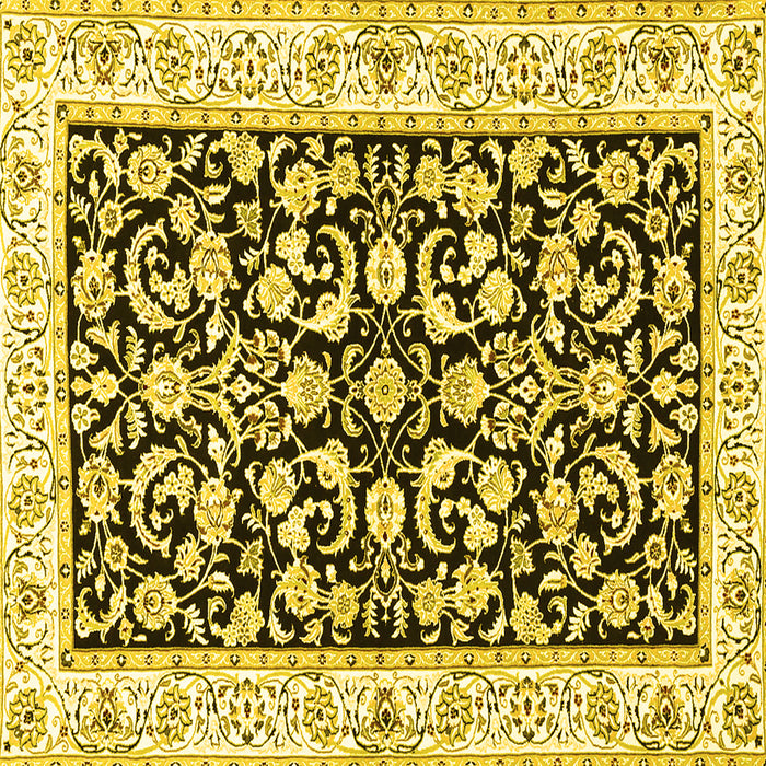 Square Persian Yellow Traditional Rug, tr3526yw